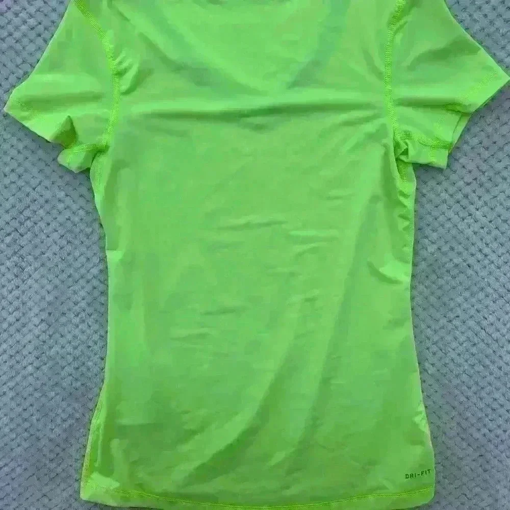 Nike Pro V Neck bright yellow shirt Sz M running, biking, outdoor, hiking